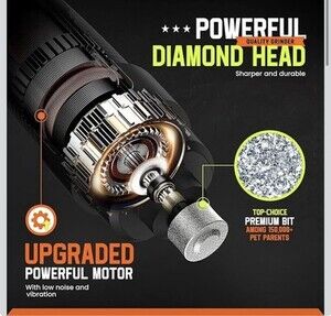 Lopsie Pet Nail Grinder Kit Cordless Dog Cat 2-in-1 Trimmer